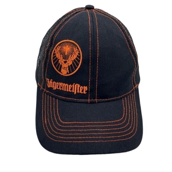 Jagermeister Trucker Snapback Embroidered Logo Hat in Orange/Gray One Size - Picture 1 of 7
